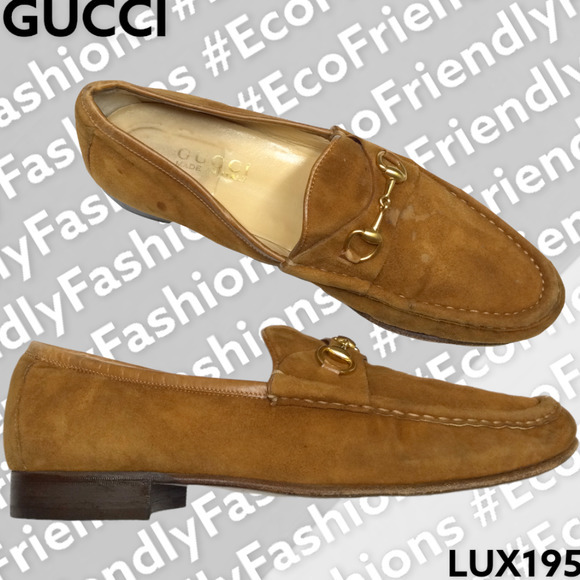 Gucci Brown Suede Horsebit Loafer Sz 9.5 AA Unisex